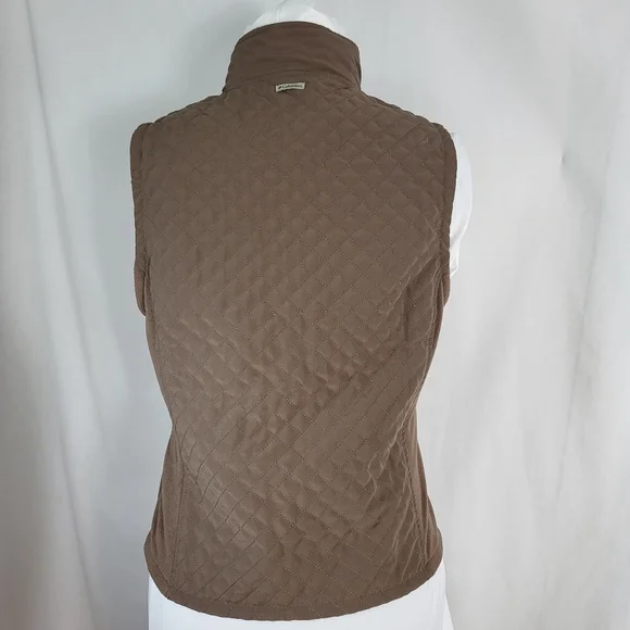 Columbia Mocha Brown VEST Womens Size S Small Full Zip Quilted, Fleece Sides - Picture 4 of 15